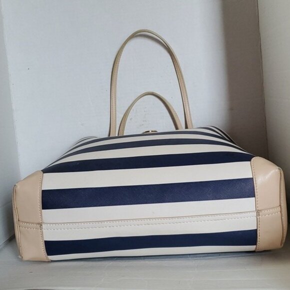 Spartina 449 Large Tote Bag Shoulder Handbag Purse Navy Cream Women's Woman's - Picture 7 of 14
